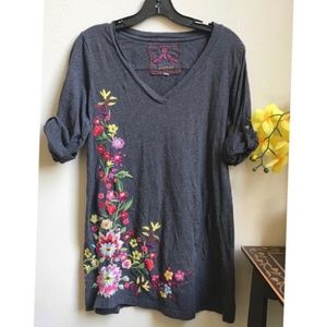 Johnny Was Embroidered Tunic Top